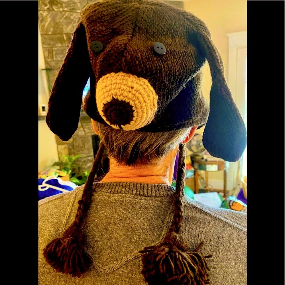 Puppy Dog Knit Hat with Tassels